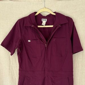 Duluth Trading Co. Short Sleeve Zip-Front Coverall - Plum